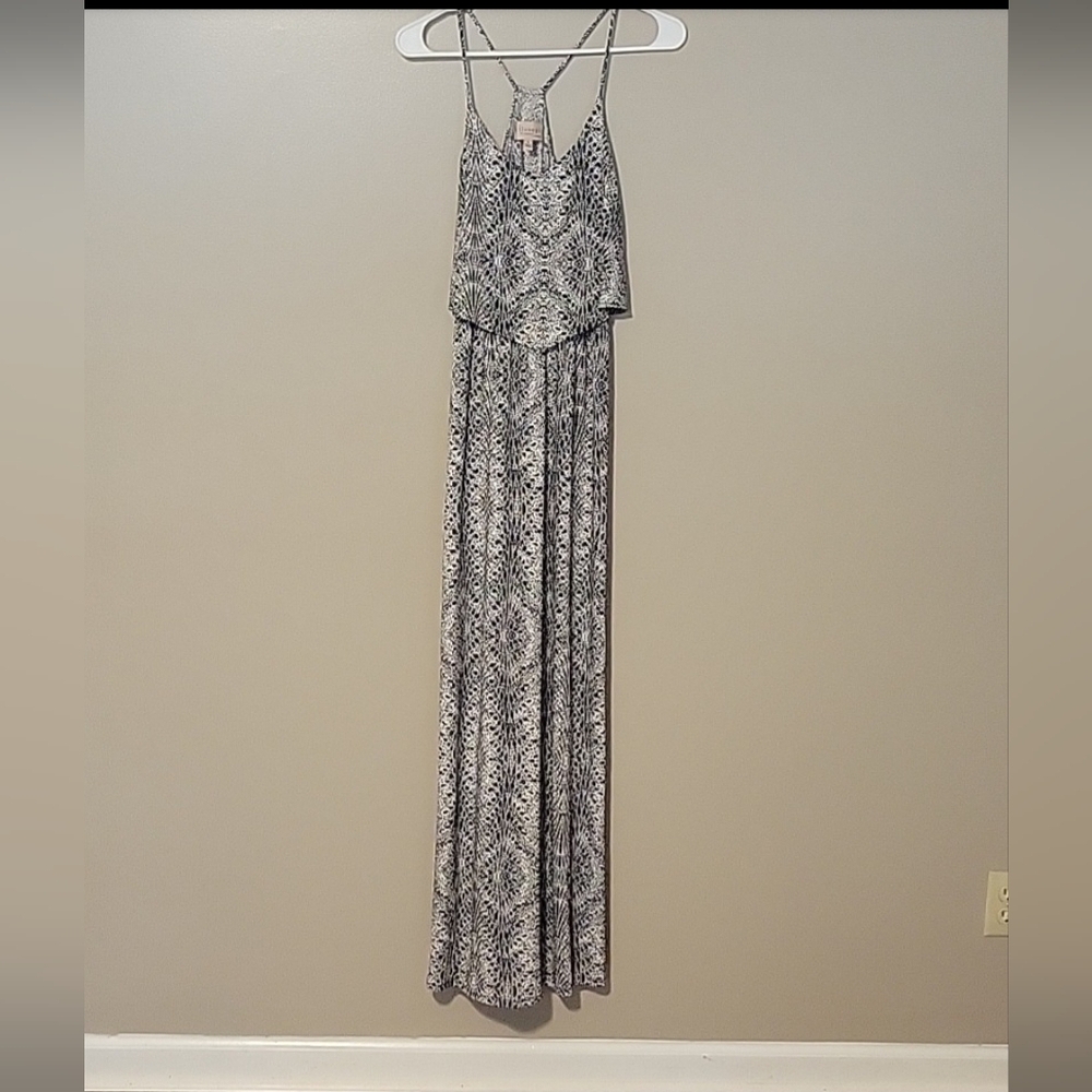 Philosophy Maxi Dress Spaghetti Strap Black/White Womens Size Small